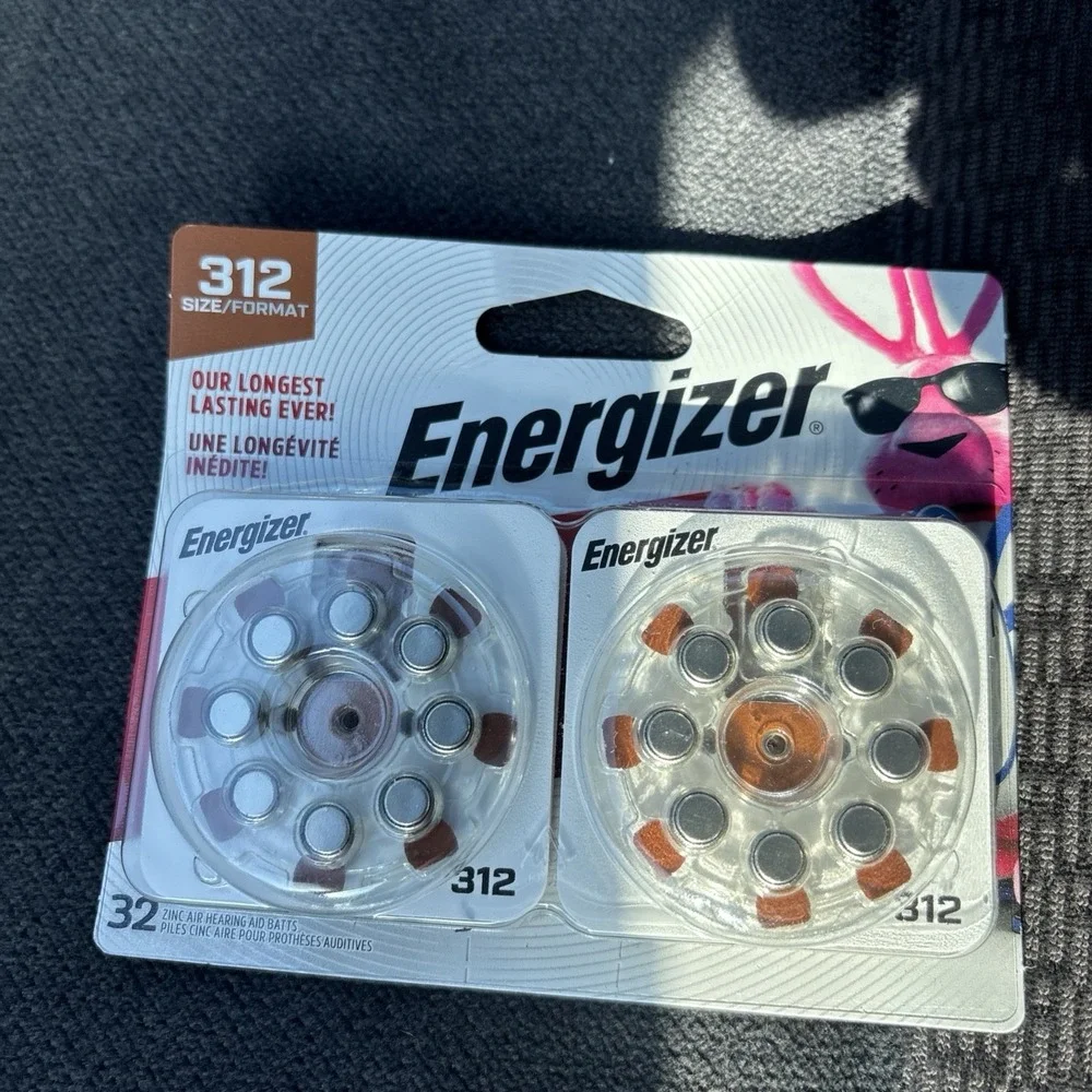 Energizer 312 Long Lasting Hearing Aid‎ Batteries 32 Pack Exp. 10/2027